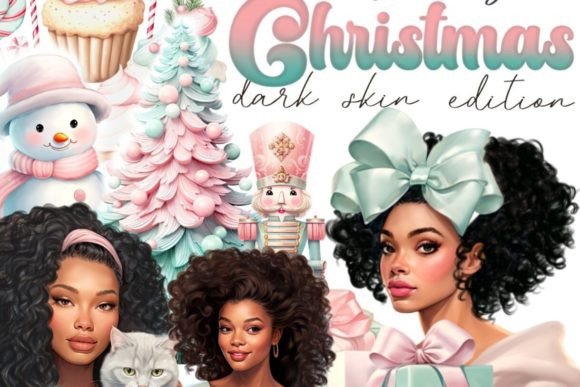 Black Girl Christmas Pastel Clipart: A Designer’s Review of Illustrations