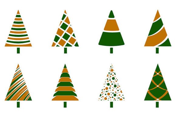 Cartoon Christmas Trees: Festive Illustrations