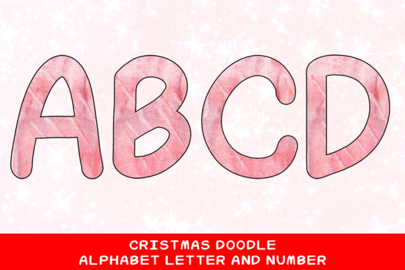 Christmas Doodle Alphabet Letter 26 Illustrations Review