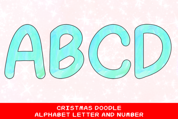 Christmas Doodle Alphabet Letter 43 Illustrations
