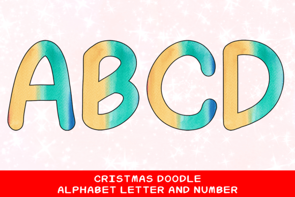 Christmas Doodle Alphabet Letter 62: Festive Illustrations