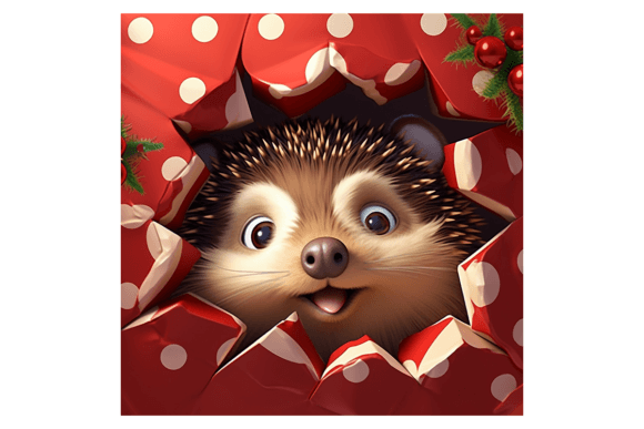 Christmas Hedgehog Broken Wall 1: Festive Illustrations for Branding