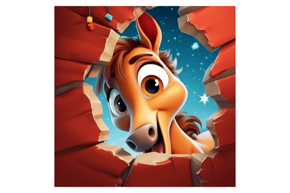 Christmas Horse Broken Wall 4: Premium Illustrations