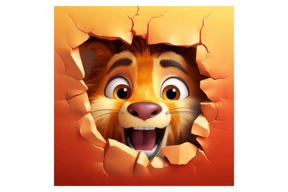 Christmas Lion Broken Wall 1: Bold Illustrations