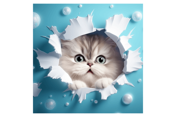 Christmas Persian Cat Broken Wall 1: Illustrations Review