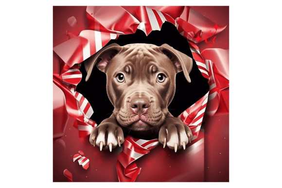 Christmas Pit Bull Broken Wall 2: Bold Illustrations for Festive Branding