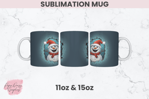 Christmas Snowman Sublimation Mug: Cute Illustrations