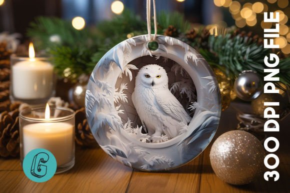 Cute Owl Christmas Ornament PNG 13 Illustrations