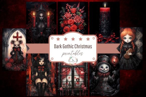 Dark Gothic Christmas Papers: Bold Illustrations