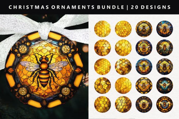 Honey Christmas Ornament Bundle: Sweet Illustrations