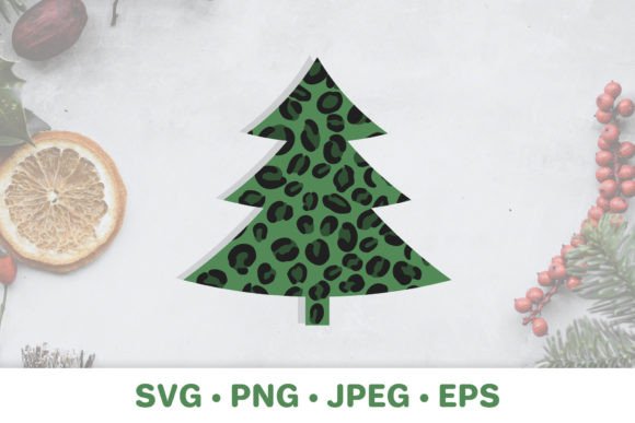 Leopard Christmas Tree Illustrations for Crafters