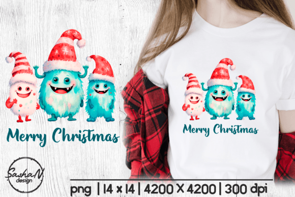 Merry Christmas Png, Cute Monsters: Festive Illustrations