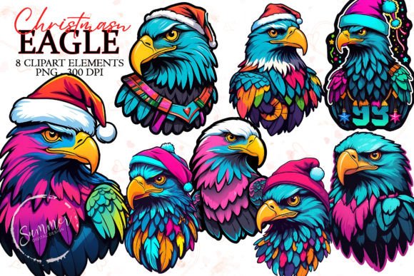 Neon Eagle Sticker: 90s Illustrations