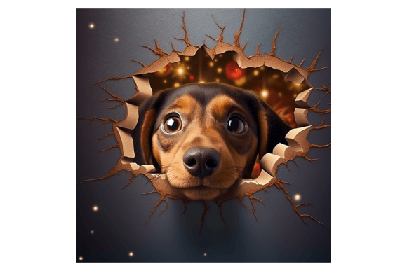 Review: Christmas Dachshund Broken Wall 3 Illustrations