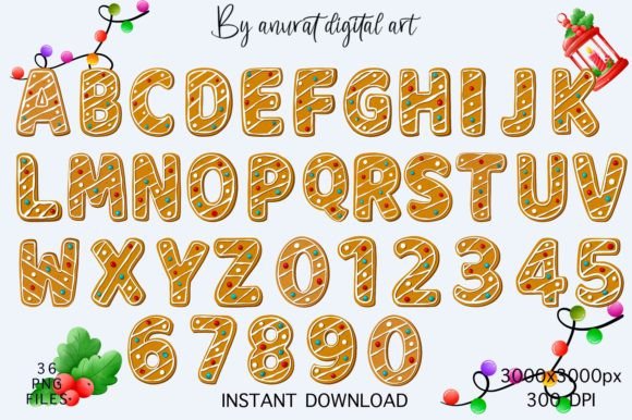 Reviewing Christmas Alphabets and Numbers Clipart