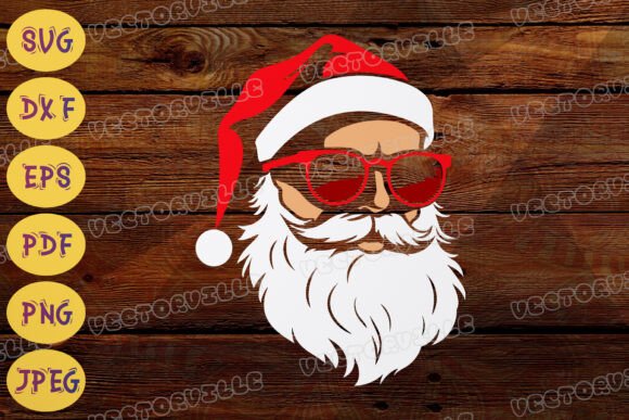Rock Santa SVG: Cool Christmas Illustrations